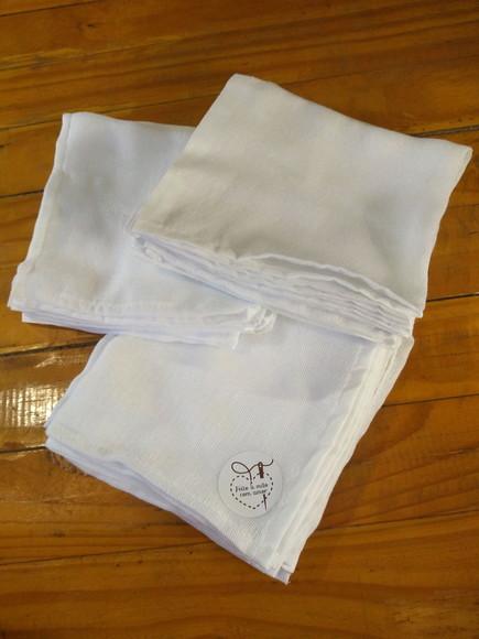 10x Fralda de Ombro Branca 100% Algodão em Bainha 36x80