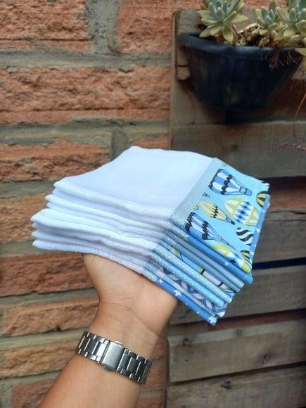 10x Fraldinha Boca, Babete, 100% Algodão, Enxoval do Bebê.