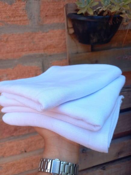 15x Fralda Premium de Pano Branca Algodão com Bainha 30x40