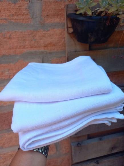15x Fralda Premium de Pano Branca Algodão com Bainha 30x40