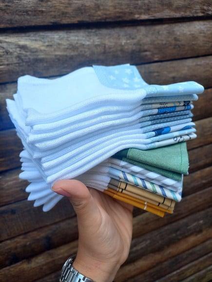15x Fraldinha Pano Babete Boca 100% Algodão Enxoval do Bebê.