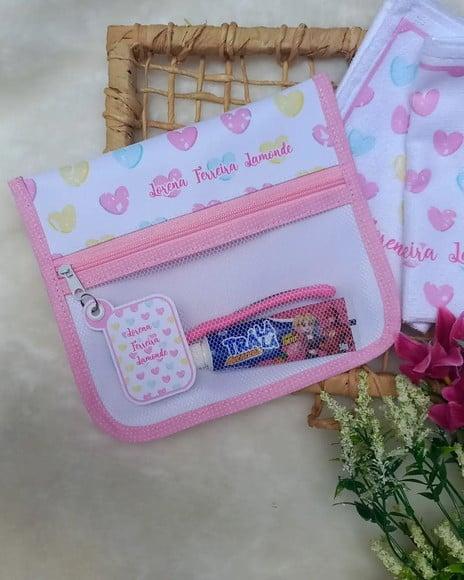 1x Estojo Higiene Bucal Personalizado com 2x Toalhinha.