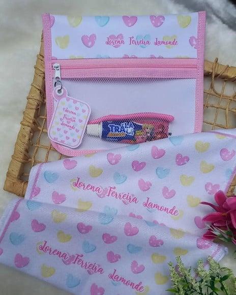 1x Estojo Higiene Bucal Personalizado com 2x Toalhinha.