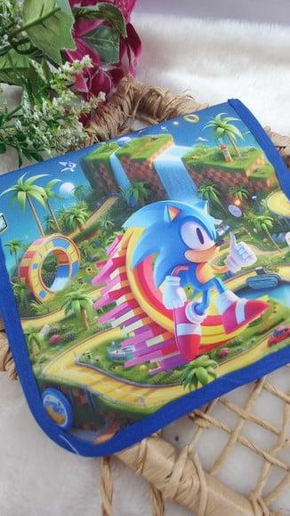 2x Estojo Higiene Bucal Personalizado Sonic Lista Escolar