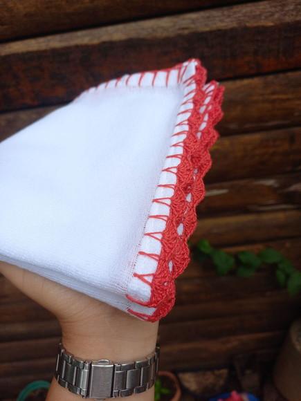2x Fralda de Boca Crochê 100% Algodão Babita Paninho Bebê