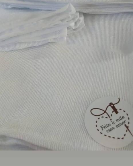 2x Fralda de Ombro Branca 100% Algodão em Bainha 36x80