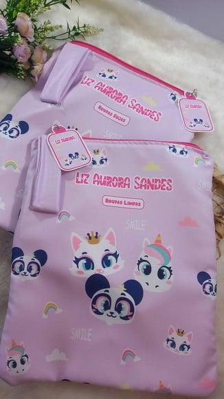 2x Saquinho para Roupas Suja e Limpa Personalizado Escolinha