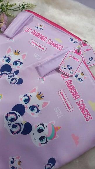 2x Saquinho para Roupas Suja e Limpa Personalizado Escolinha