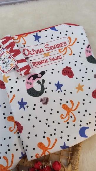2x Saquinho para Roupas Suja e Limpa Personalizado Escolinha