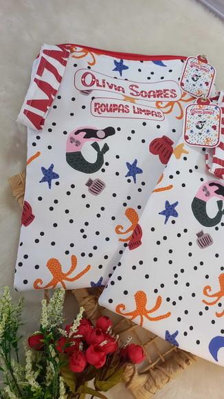 2x Saquinho para Roupas Suja e Limpa Personalizado Escolinha