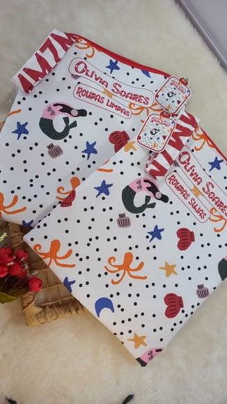 2x Saquinho para Roupas Suja e Limpa Personalizado Escolinha