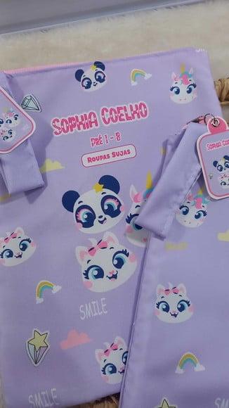 2x Saquinho para Roupas Suja e Limpa Puket Multi Bichos