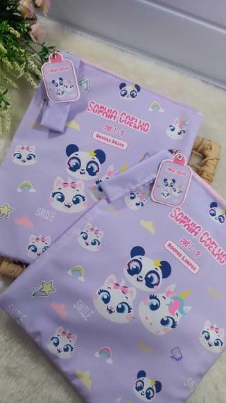 2x Saquinho para Roupas Suja e Limpa Puket Multi Bichos