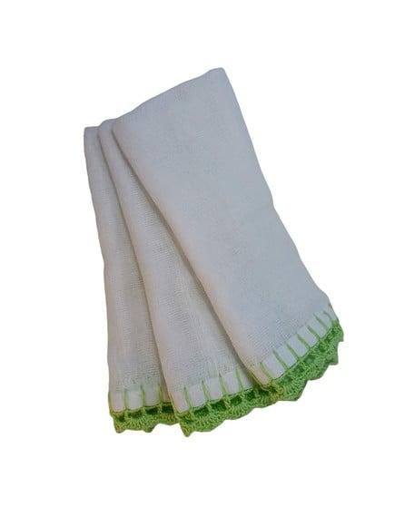 3x Fralda de Boca Crochê 100% Algodão Babita Paninho Bebê