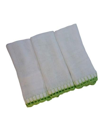 3x Fralda de Boca Crochê 100% Algodão Babita Paninho Bebê