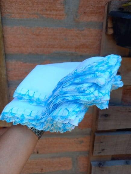 5x Fralda de Boca Crochê 100% Algodão Babita Paninho Bebê