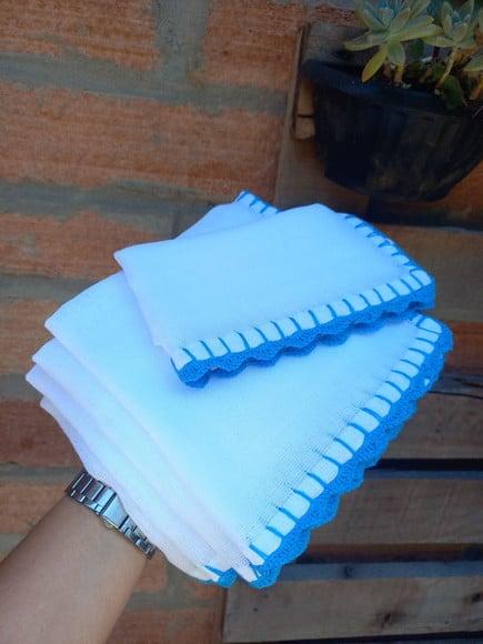 5x Fralda de Boca Crochê 100% Algodão Babita Paninho Bebê