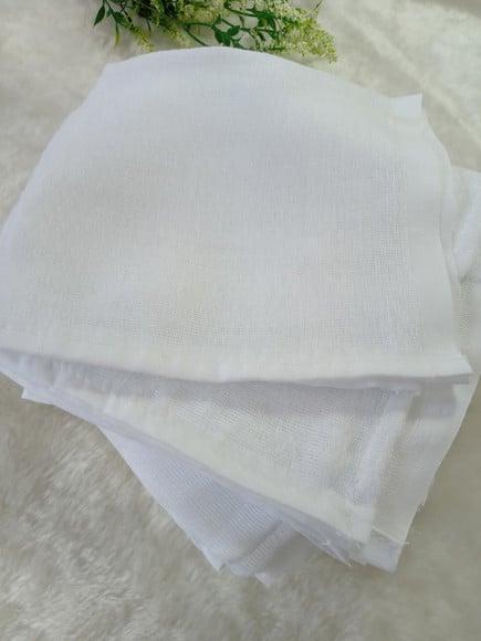 5x Fralda de Ombro Branca 100% Algodão em Bainha 36x80