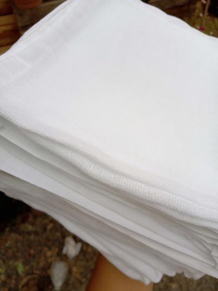 5x Fralda de Boca Pano Branca 100% Algodão com Bainha 36x40