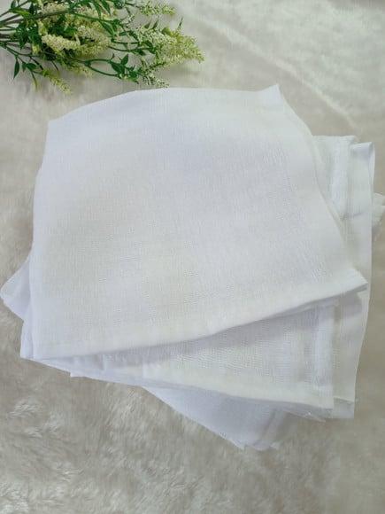 5x Fralda de Ombro Branca 100% Algodão em Bainha 36x80