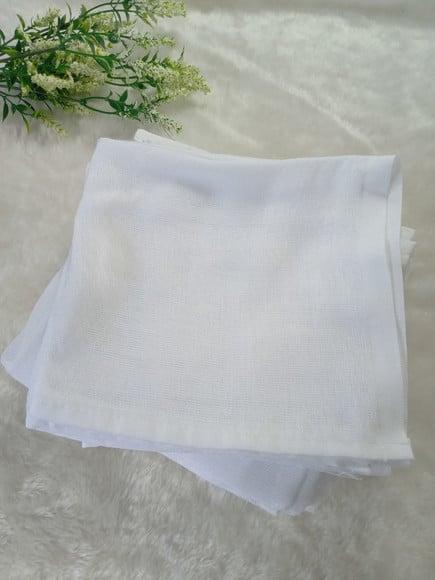 5x Fralda de Ombro Branca 100% Algodão em Bainha 36x80