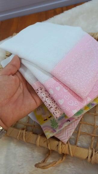 5x Fralda Pano, Boca, Babete, 100% Algodão, Enxoval do Bebê.