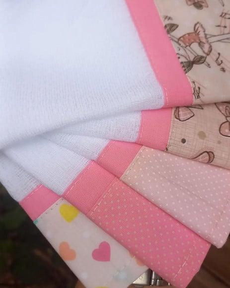 5x Fralda Pano, Boca, Babete, 100% Algodão, Enxoval do Bebê.