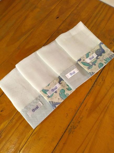 5x Fraldinha Boca Personalizada 100% Algodão Pano do Bebê.