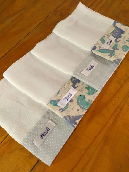 5x Fraldinha Boca Personalizada 100% Algodão Pano do Bebê.