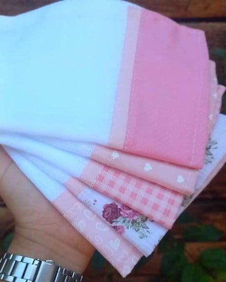 5x Fraldinha Boca, Babete, 100% Algodão, Enxoval do Bebê.