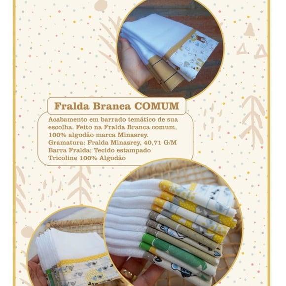 5x Fraldinha Boca Personalizada 100% Algodão Pano do Bebê.