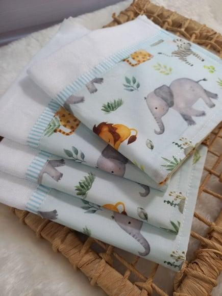 8x Fralda de Ombro, 8x Fralda Boca 100% Algodão Enxoval Bebê