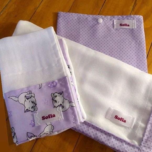 Conjunto de Fraldas, Personalizado com nome.