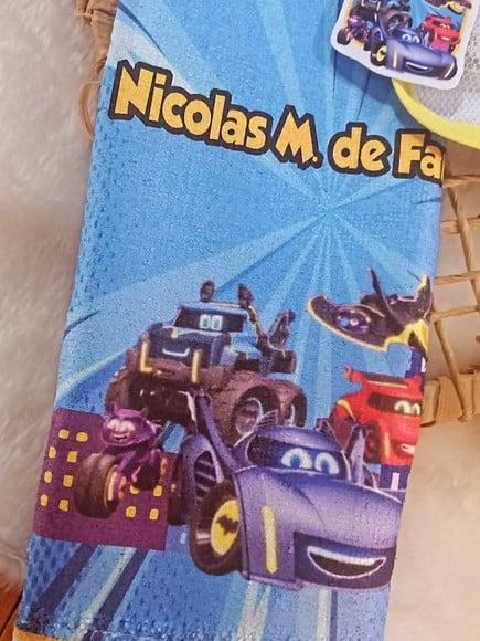 Estojo Higiene Bucal Personalizado 1x Toalha Batwheels.