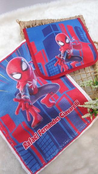 Estojo Higiene Bucal Personalizado 1x Toalha Homem Aranha.