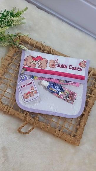Estojo Higiene Bucal Personalizado Capivara Lista Escolar