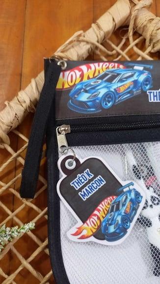 Estojo Higiene Bucal Personalizado Hot Wheels Nome com Alça