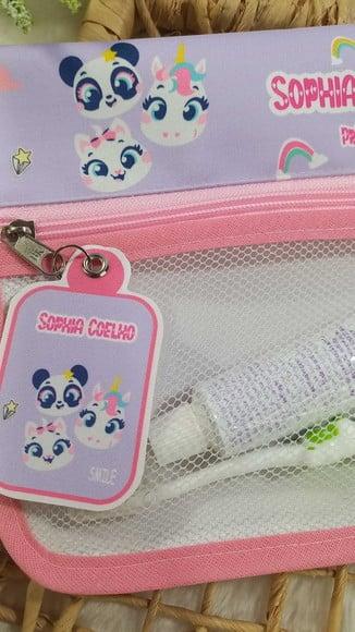 Estojo Higiene Bucal Personalizado Puket, Multi Bichos.