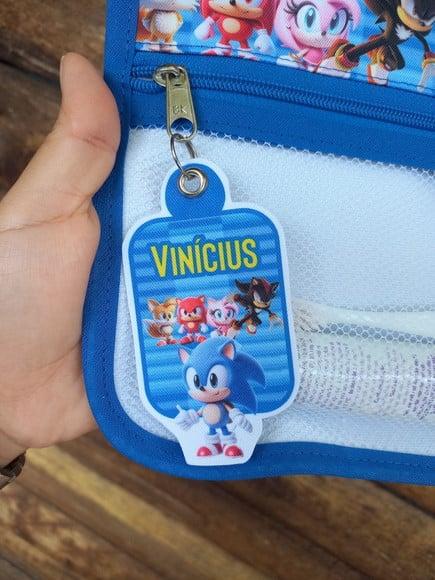 Estojo Higiene Bucal Personalizado Sonic Nome Lista Escolar