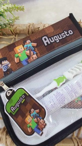 Estojo Higiene Bucal Personalizado Tema Nome Lista Escolar
