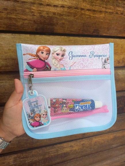 Estojo Higiene Bucal Personalizado Tema Nome Lista Escolar