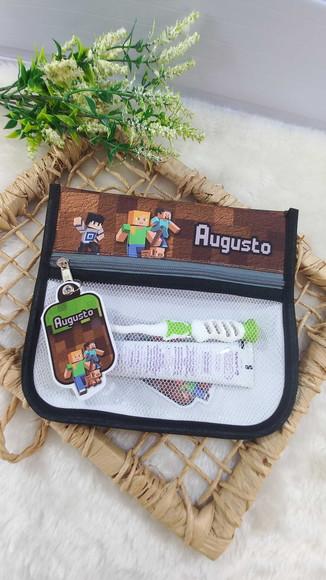 Estojo Higiene Bucal Personalizado Tema Nome Lista Escolar