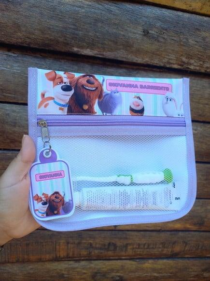 Estojo Higiene Bucal Personalizado Tema Nome Lista Escolar