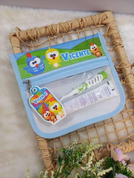 Estojo Higiene Bucal Personalizado Tema Nome Lista Escolar