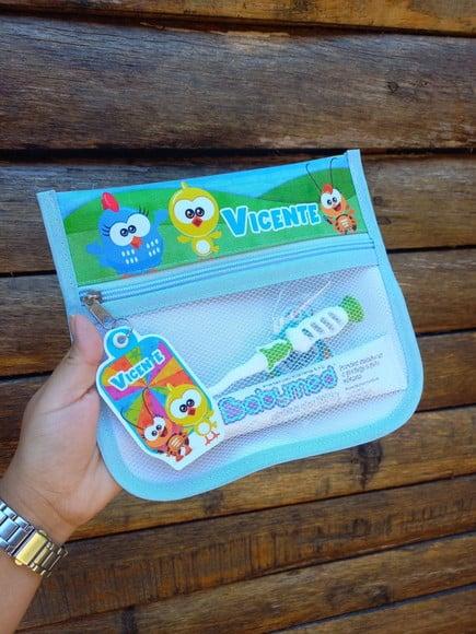 Estojo Higiene Bucal Personalizado Tema Nome Lista Escolar