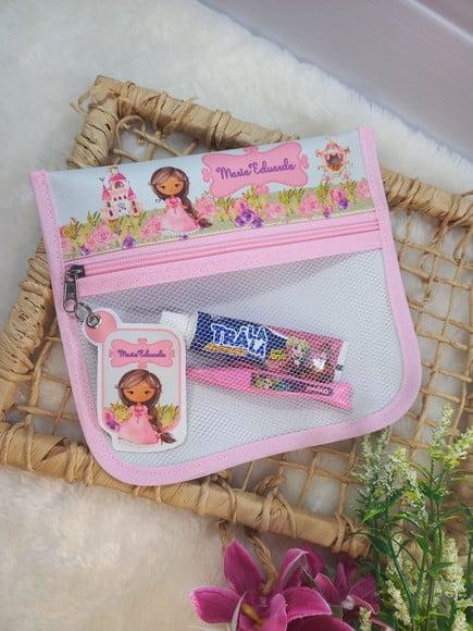 Estojo Higiene Bucal Personalizado Tema Nome Lista Escolar