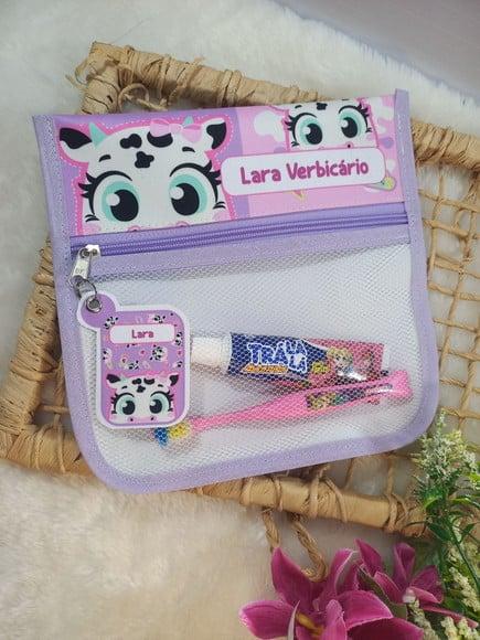 Estojo Higiene Bucal Personalizado Tema Nome Lista Escolar