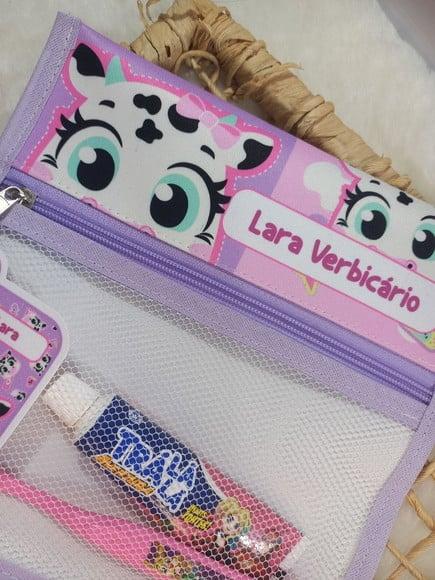 Estojo Higiene Bucal Personalizado Tema Nome Lista Escolar