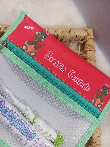 Estojo Higiene Bucal Personalizado Tema Nome Lista Escolar