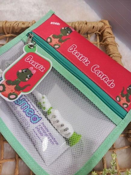 Estojo Higiene Bucal Personalizado Tema Nome Lista Escolar